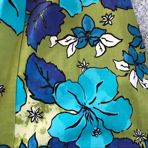 Gorgeous Ombre Turquoise, Blue And Green Floral Halter Dress - Picture 14 of 14